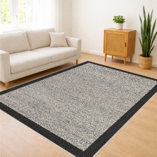 Antrasit Tonlarda Sade Yüzeyli Salon Halısı Yıkanabilir Toz Tutmaz Kaymaz Tabanlı Modern Kullanım - SM-335