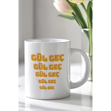 YasBey Design Mizahi Yazılı 330ML Baskılı Beyaz Seramik Kupa Bardak