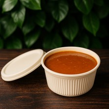 Ekolojik Ambalaj Doğa Dostu Organik Mısır Nişastası Kase ve Kapak Set 550CC 10 Adet