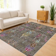Çok Renkli Eskitme Desenli Salon Halısı Yıkanabilir Antialerjik Kaymaz Tabanlı - FNL-434