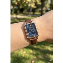 Lee Cooper Dikdörtgen Kasa Kadın Kol Saati | 20MM, Kahverengi Deri Kordon, Zarif Tasarım