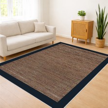 Kahverengi Zeminli Sade Dokulu Salon Halısı Yıkanabilir Antialerjik Kaymaz Tabanlı Sıcak Kullanım - FNL-474