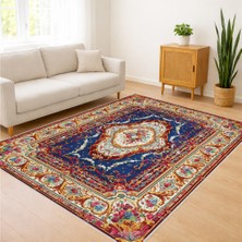 Renkli Klasik Motifli Salon Halısı Antialerjik Kaymaz Tabanlı Canlı ve Geleneksel Stil - SD-1156