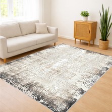 Açık Gri Tonlarda Eskitme Dokulu Salon Halısı Toz Tutmaz Kaymaz Tabanlı Modern Yaşam Alanları Için - RVG0537
