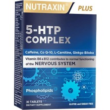 Nutraxin 5-Htp Complex 30 Tablet – L-Karnitin, Ginkgo Biloba, Coq-10, Vitamin B6 & B12, Çinko ve Bitkisel Ekstreli Ruhsal ve Zihinsel Destek Takviyesi