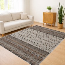 Bej ve Kahverengi Tonlarda Klasik Desenli Salon Halısı Antialerjik Kaymaz Tabanlı Sıcak ve Dengeli Dekorasyon - FNL-446