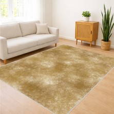 Altın Sarısı Tonlarda Yumuşak Dokulu Sade Salon Halısı Antialerjik Kaymaz Tabanlı Sıcak Görünüm - SM-339