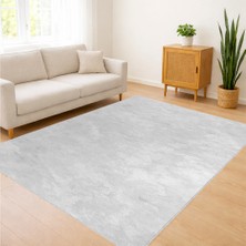 Beyaz Zeminli Sade Yüzeyli Salon Halısı Yıkanabilir Kaymaz Tabanlı Ferah Mekanlar Için - SM-602