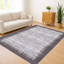 Açık Gri Tonlarda Eskitme Dokulu Salon Halısı Yıkanabilir Kaymaz Tabanlı - SM-433