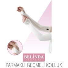 Minawish Kaliteli Parmak Geçmeli Tesettür Kolluğu - Kolluk - Beyaz