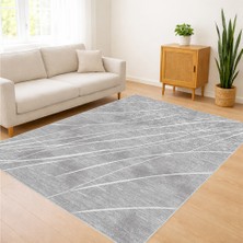 Açık Gri Zeminli Sade Dokulu Salon Halısı Antialerjik Kaymaz Tabanlı Ferah Mekanlar Için - SM-366