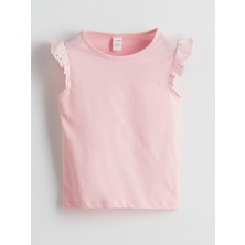 Lc Waikiki Yeni Sezon Bisiklet Yaka Brodeli Penye Kız Çocuk Bluz