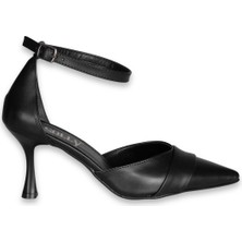 Solmaz Solly Bilekten Bağlı Siyah Kadın Topuklu Ayakkabı