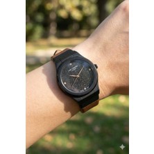 Lee Cooper Spor Kadın Kol Saati | Siyah Çelik Kasa, Kahverengi Deri Kordon