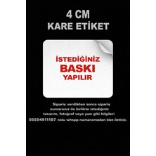 Defu 4 cm Kare Kişiye Özel Yapışkanlı Etiket 100 Adet