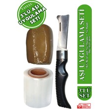 Yavulu 3'lü Ağaç Dal Aşılama Seti Aşı Seti Aşı Uygulama Seti Aşı Macunu Aşı Bandı Düz Uçlu Aşı Çakısı