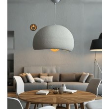 EOS Aydınlatma Petra Modern Loft Stil Kaya Görünümlü Beyaz Sertleştirilmiş Strafor Avize - E27 Duy Tasarım Aydınlatma