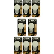 (8 Adet) Heka 6W (48W) 3000K (Sarı Işık) E27 Duylu Soft LED G45 Ampul