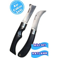 Yavulu Aşı Biçağı Seti Ikili Aşı Çakısı Seti Düz Uçlu Aşı Çakısı + Eğri Uçlu (Ibikli) Aşı Çakısı