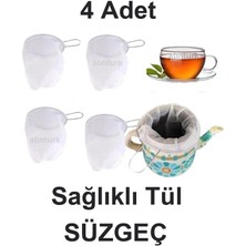abnturk 4 Adet Çaydanlık Içi Süzgeç Demlik Içi Filtreli Tül Çay Demleme Süzgeci
