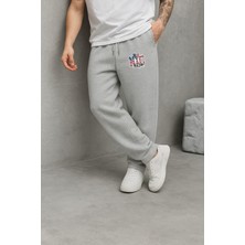 Eydamoon Erkek Kışlık Baggy Pamuklu Nyc New York Baskılı Bol Paça Yan Cepli Eşofman Altı