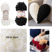 Moonaja Puffy Taraftar Kalp Yastık Yapım Seti - Iki Adet Puffy Yün ve 200GR Inci Elyaf
