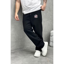 Eydamoon Erkek Kışlık Baggy Pamuklu Nyc New York Baskılı Bol Paça Yan Cepli Eşofman Altı