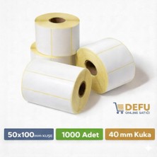 Defu 50 x 100 mm Termal Yazıcı Barkod Içerik Bilgisi Etiketi 1000ADET, 40MM Kuka El Ile Yazılabilir