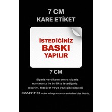 Defu 7 cm Kare Kişiye Özel Tasarım Yapışkanlı Etiket 100 Adet