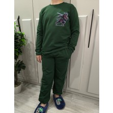 Pidal Giyim Küçük Ninja Baskılı Pamuklu Uzun Kollu Erkek Çocuk Eşofman Takımı