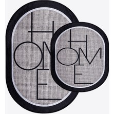 Helen's Home Banyo Paspası Dijital Baskı Su Emici Yıkanabilir Kaymaz Taban 2li Banyo Halısı 40X50 60X90