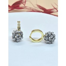 Zirkon Taş Minimal Silver Renk Küpe