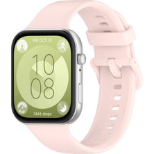 MMP Shop Huawei Watch Fit 3 / Fit 4 / Fit 4 Pro Uyumlu Metal Tokalı Soft Spor Silikon Kordon