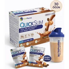 Nutripharma Quick Slim Whey Proteinli Öğün Yerine Geçen Diyet Shake Karamel Latte 30 Saşe + Shaker Hediyeli