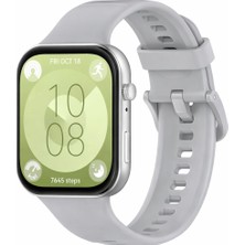 MMP Shop Huawei Watch Fit 3 / Fit 4 / Fit 4 Pro Uyumlu Metal Tokalı Soft Spor Silikon Kordon