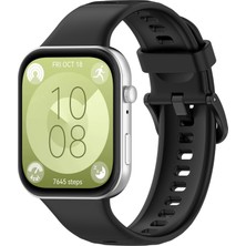 MMP Shop Huawei Watch Fit 3 / Fit 4 / Fit 4 Pro Uyumlu Metal Tokalı Soft Spor Silikon Kordon