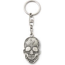 Herşey Nota Kuru Kafa Figürlü Gümüş Renk Unisex Metal Anahtarlık