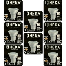 (8 Adet) Heka 6W (50W) 3000K (Sarı Işık) GU10 Duylu Dim Edilebilir LED Spot Ampul