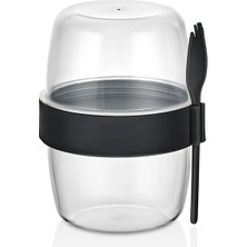 Mons Yoğurt Kabı Qlux Yoğurt Salata Müsli Meyve Porsiyon Taşıma Saklama Kabı L-00978 300 + 300 ml