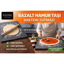 Stone Edition Bazalt Hamur Açma Taşı 40X40X2 cm | %100 Doğal | Bakteri Barındırmaz | Çift Yüzey Hamur & Pizza Taşı