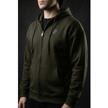 Liber Lb Logolu Siyah Fermuarlı Hoodie Oversize Şardonlu Sweatshirt Hırka