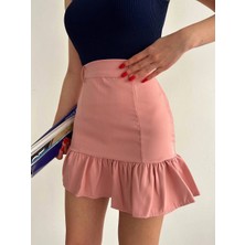 Zengezur Mall Mllzngzr Altı Fırfırlı Etek Pudra S24817 (Beden: M)