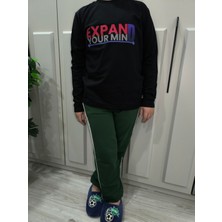 Pidal Giyim Expand Your Mind Baskılı Pamuklu Uzun Kollu Unisex Çocuk Eşofman Takımı