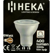 Avarson (1 Adet) Heka 6W (50W) 3000K (Sarı Işık) GU10 Duylu Dim Edilebilir LED Spot Ampul