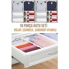 Helen's Home 16 Parça Dolap Içi ve Çekmece Içi Düzenleyici Organizer Giysi, Çorap Saklama Kutu Seti
