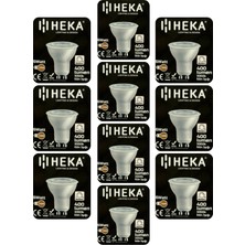 (10 Adet) Heka 6W (50W) 3000K (Sarı Işık) GU10 Duylu Dim Edilebilir LED Spot Ampul