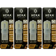 (4 Adet) Heka 3W (21W) 3000K (Sarı Işık) G9 Duylu Buzlu Dim Edilebilir LED Kapsül Ampul