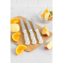 SHN 3’lü Paslanmaz Çelik Mermer Desenli Meyve Seti