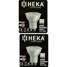 Avarson (2 Adet) Heka 6W (50W) 3000K (Sarı Işık) GU10 Duylu Dim Edilebilir LED Spot Ampul