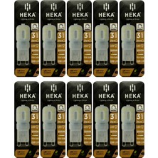 (10 Adet) Heka 3W (21W) 3000K (Sarı Işık) G9 Duylu Buzlu Dim Edilebilir LED Kapsül Ampul
